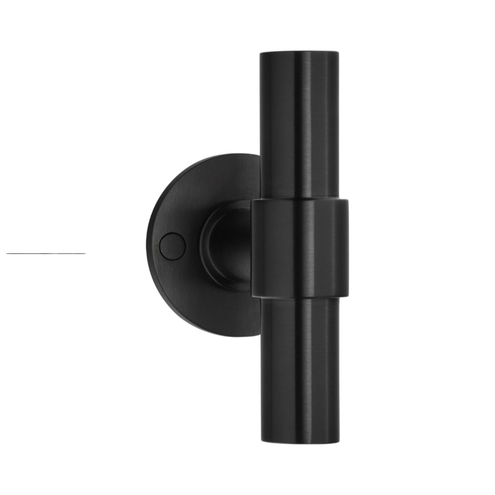 ONE PBT20/50 sprung lever handle on rose PVD satin black in Satin Black PVD