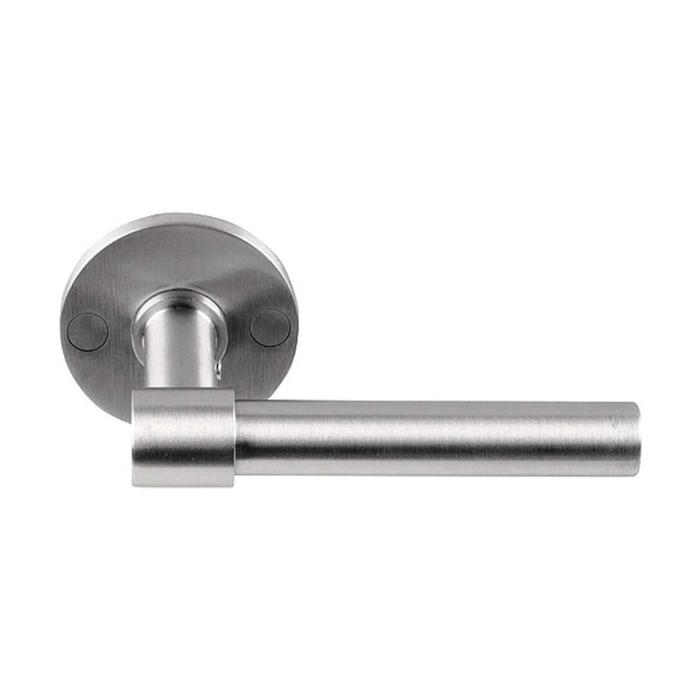 PIET BOON PBL15/50 sprung lever handle 15mm on rose satin stainless steel in Satin Stainless