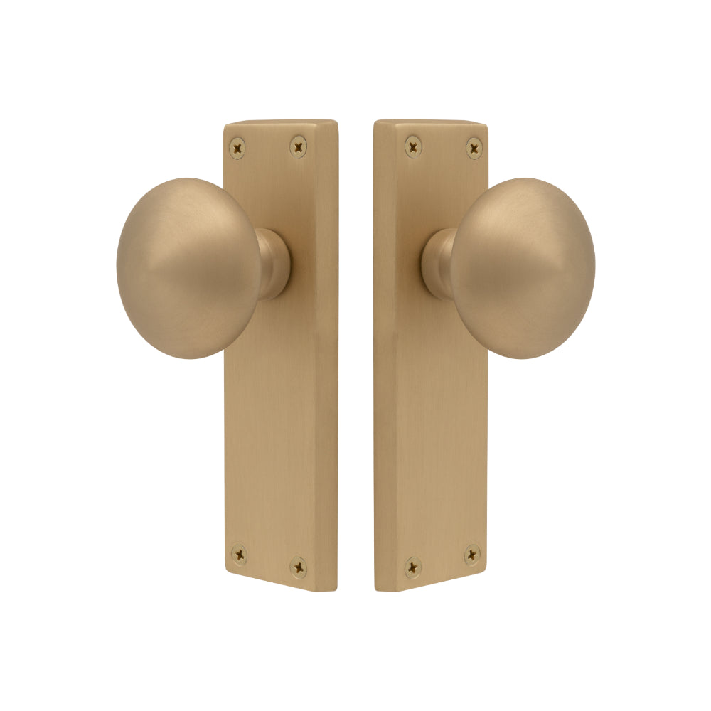 Victorian Knob Latch in Matt Satin Brass