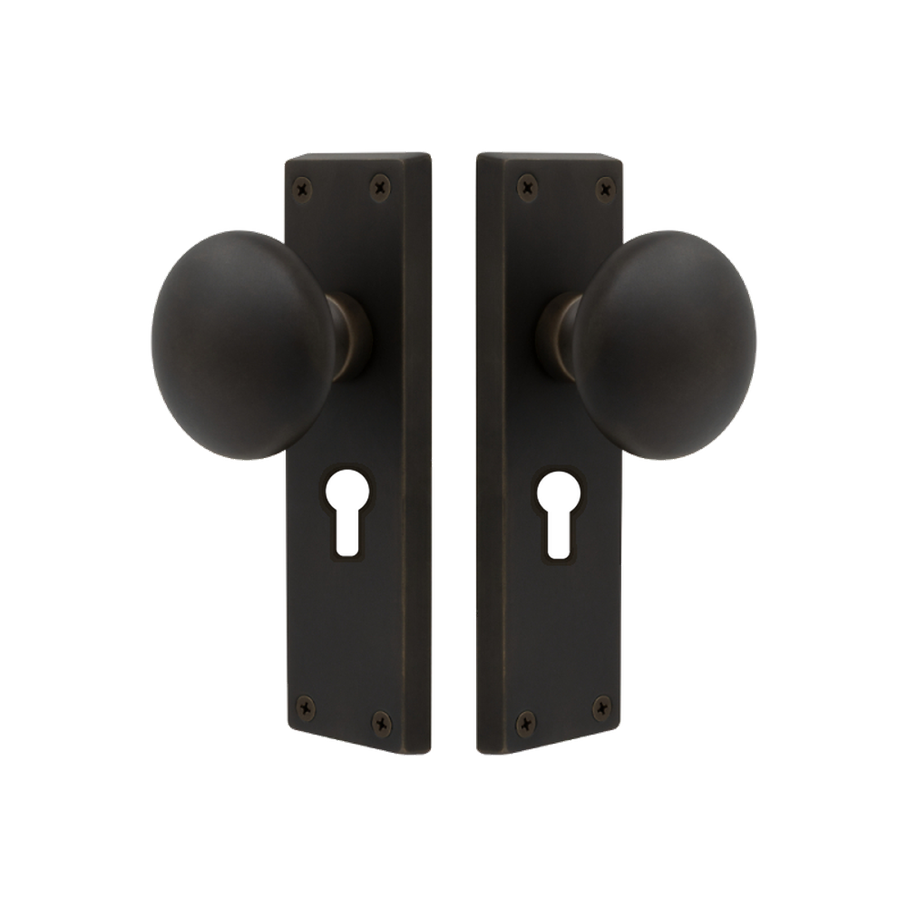 Victorian Knob Lock in Dark Roman Brass