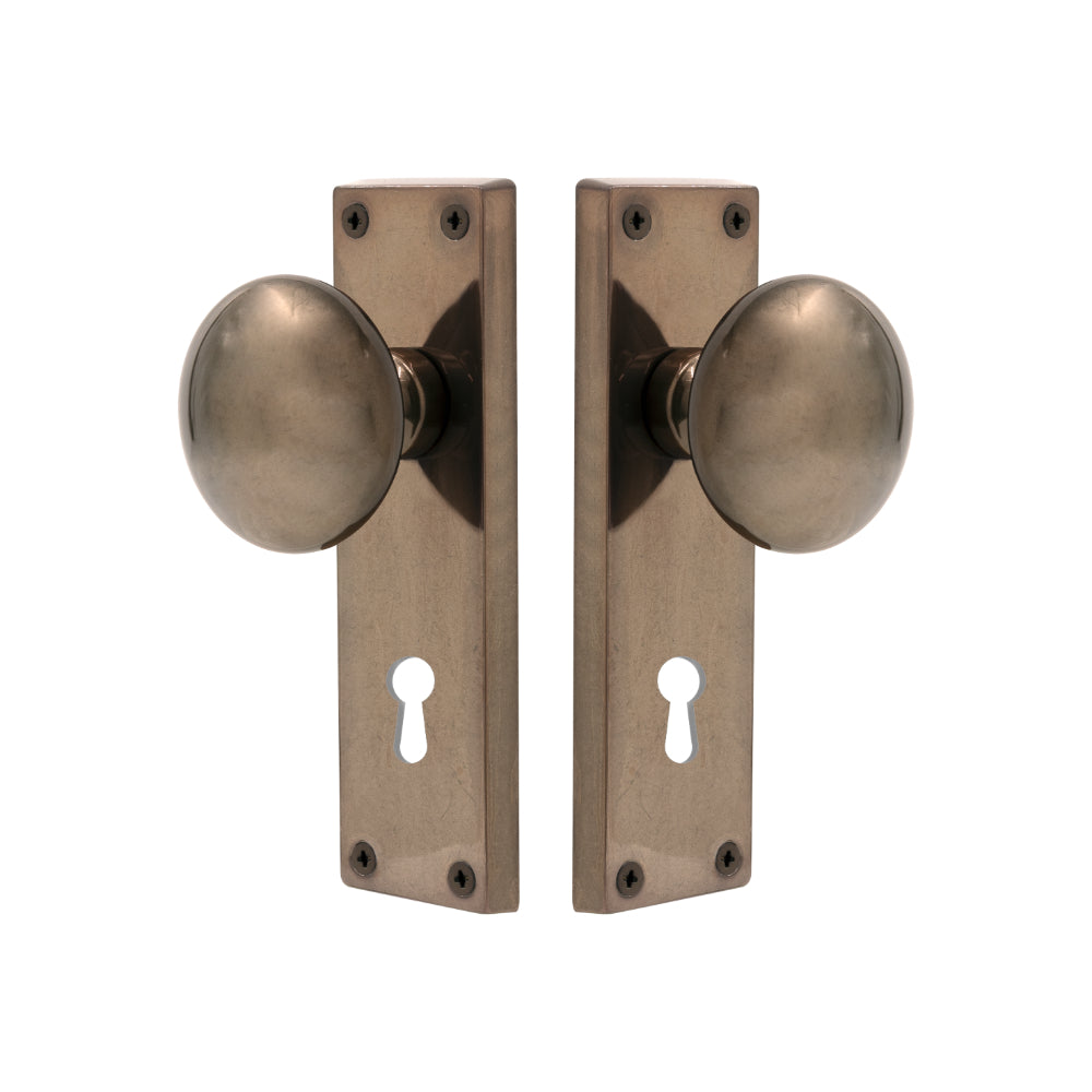 Victorian Knob Lock in Natural Bronze
