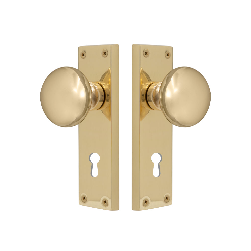 Victorian Knob Lock in Polished Brass