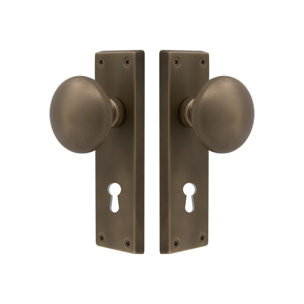 Victorian Knob Lock in Roman Brass