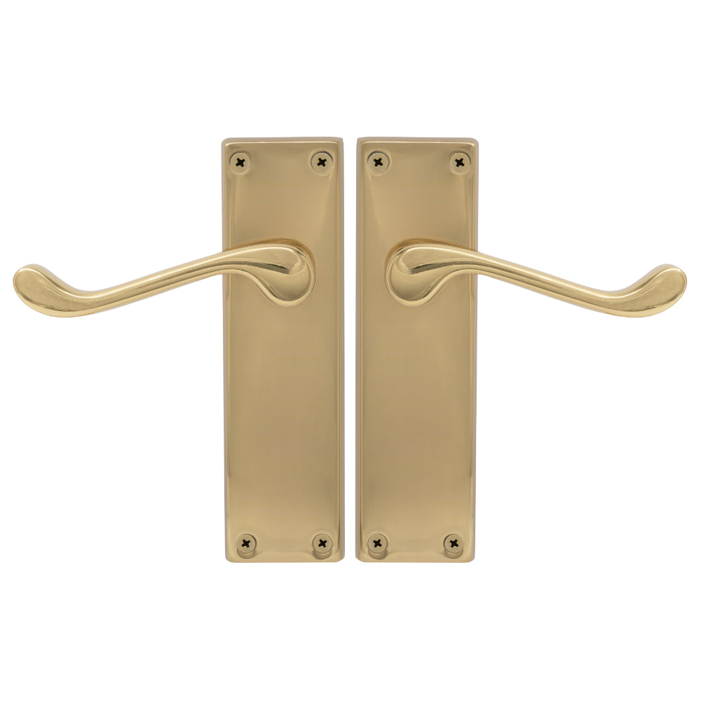 Victorian Lever Latch in Polished Brass