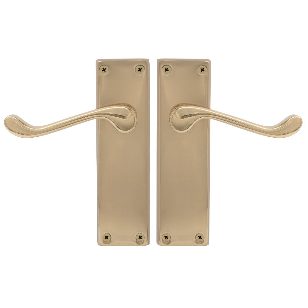 Victorian Lever Latch in Polished Brass Unlacquered