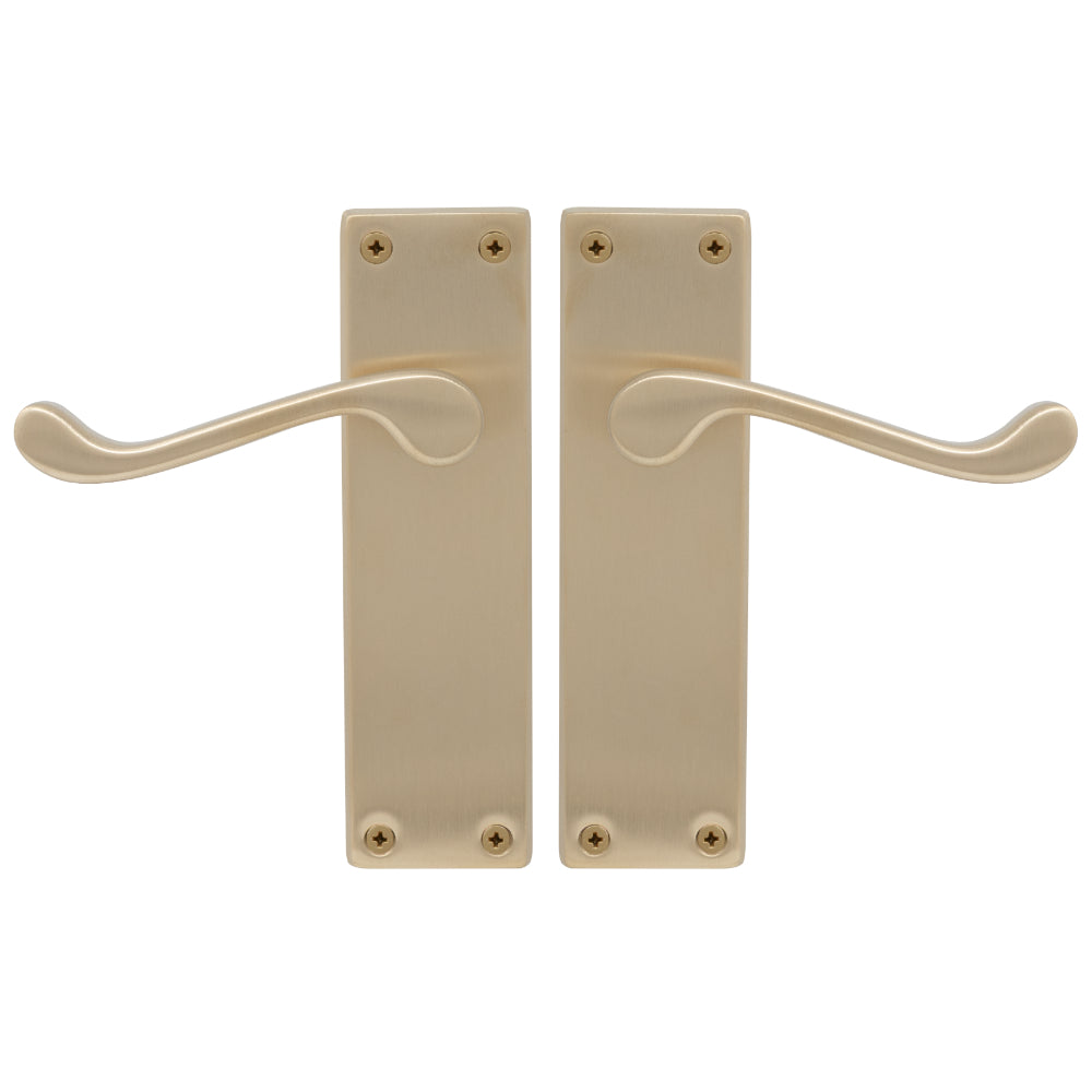 Victorian Lever Latch in Satin Brass Unlaquered