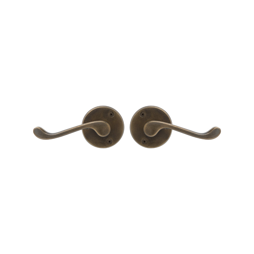 Victorian Round Rose Lever Set in Oil Rubbed Bronze
