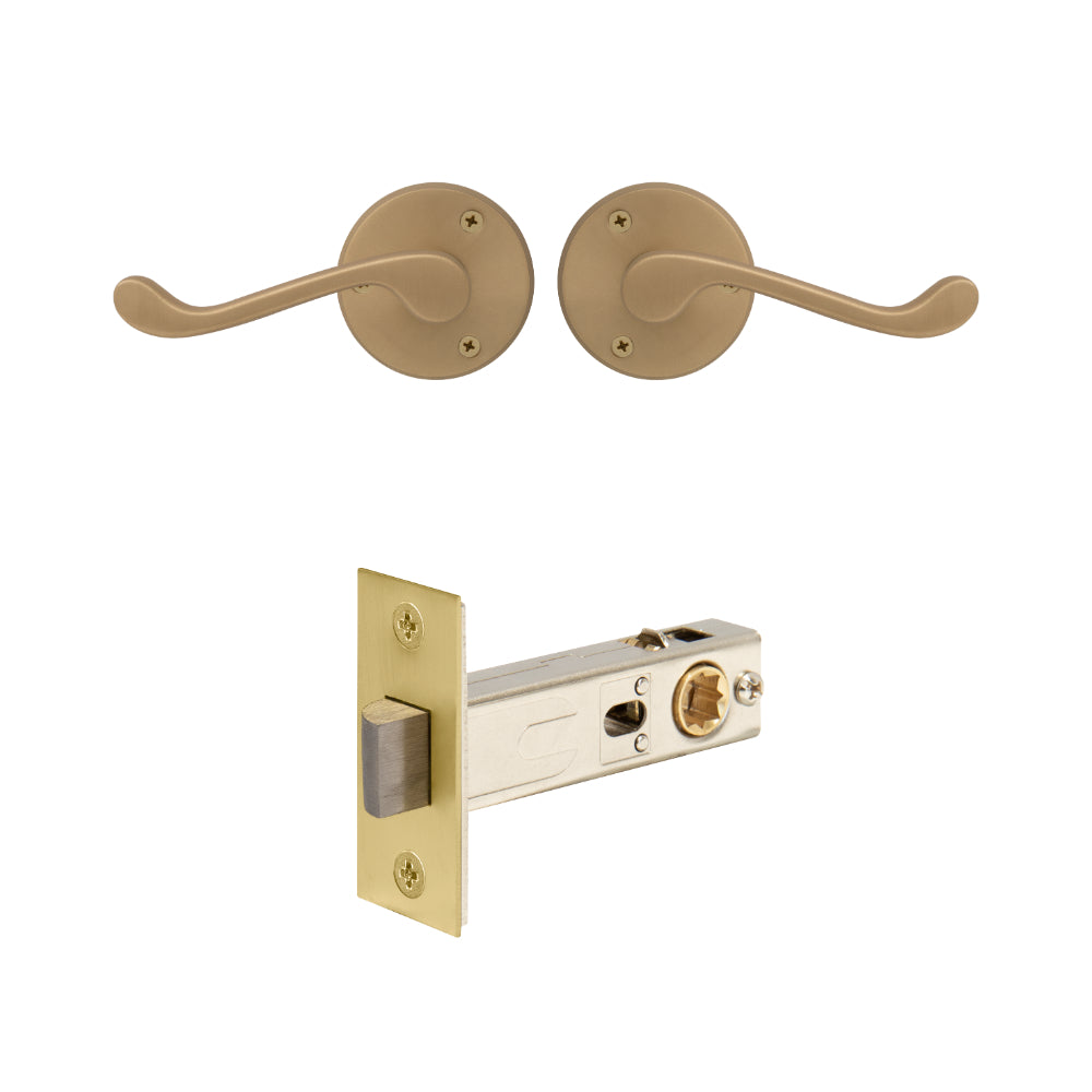 York Passage Set in Matt Satin Brass