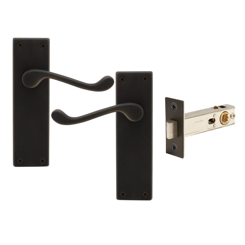 York Square Longplate - Passage Set in Dark Roman Brass