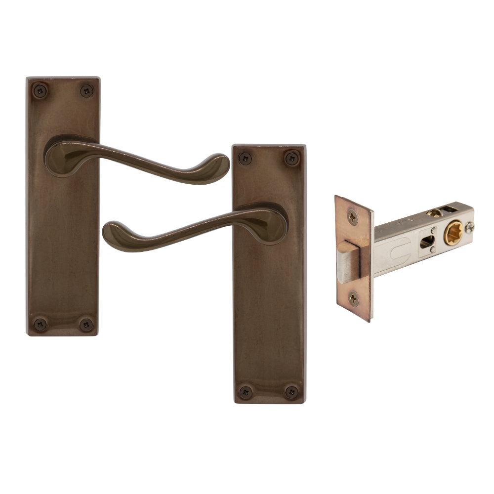York Square Longplate - Passage Set in Natural Bronze