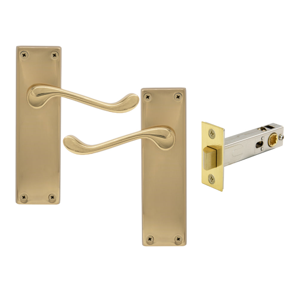 York Square Longplate - Passage Set in Polished Brass