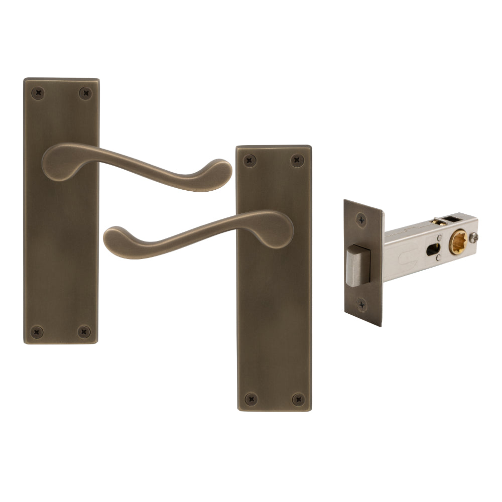 York Square Longplate - Passage Set in Roman Brass