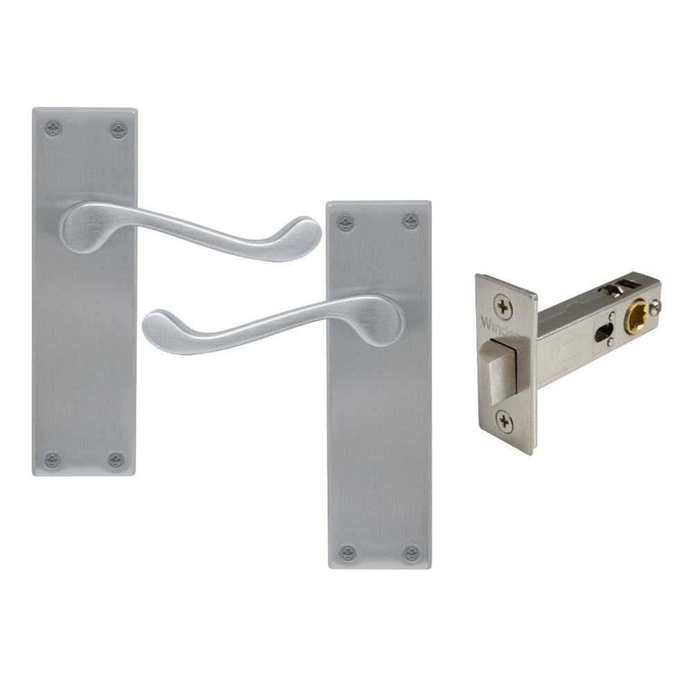 York Square Longplate - Passage Set in Satin Chrome