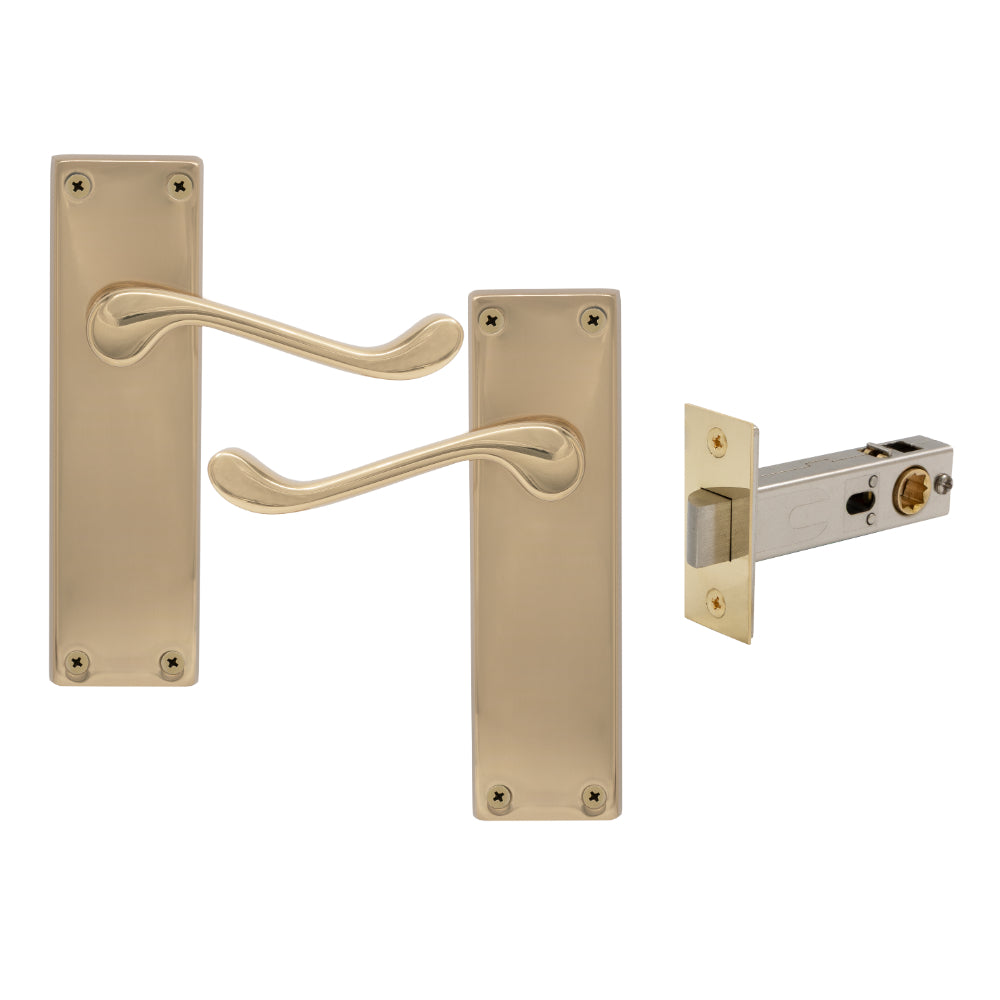 York Square Longplate - Passage Set in Unlacquered Brass