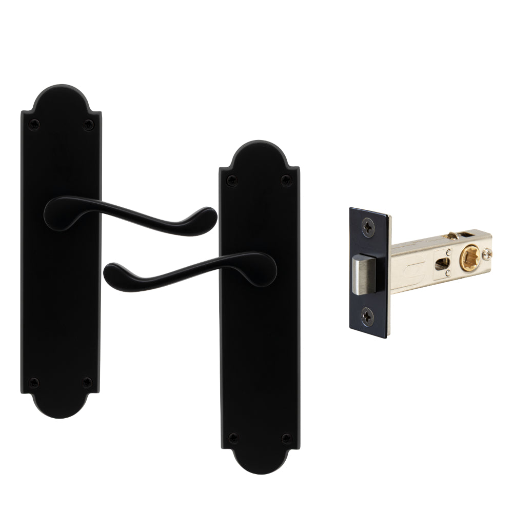 York Victorian Longplate - Passage Set in Matt Black