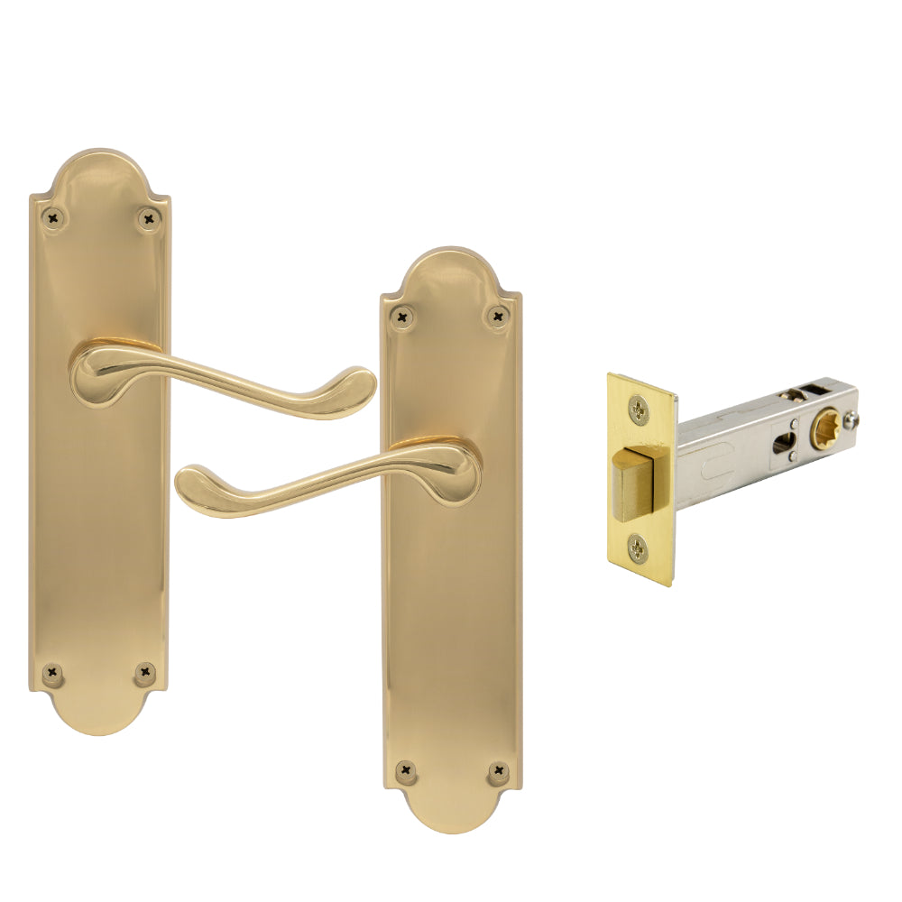 York Victorian Longplate - Passage Set in Polished Brass