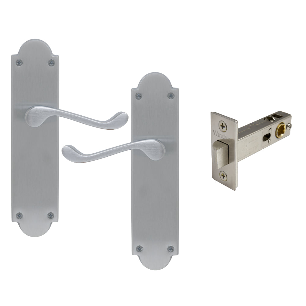 York Victorian Longplate - Passage Set in Satin Chrome