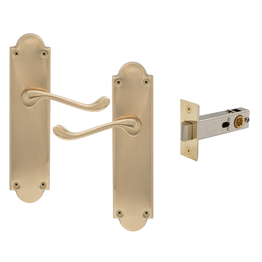York Victorian Longplate - Passage Set in Unlacquered Brass