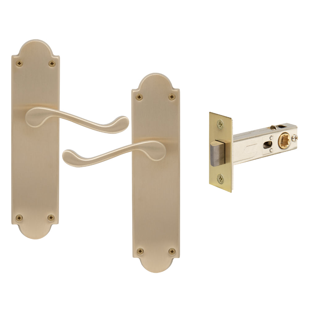 York Victorian Longplate - Passage Set in Unlacquered Satin Brass