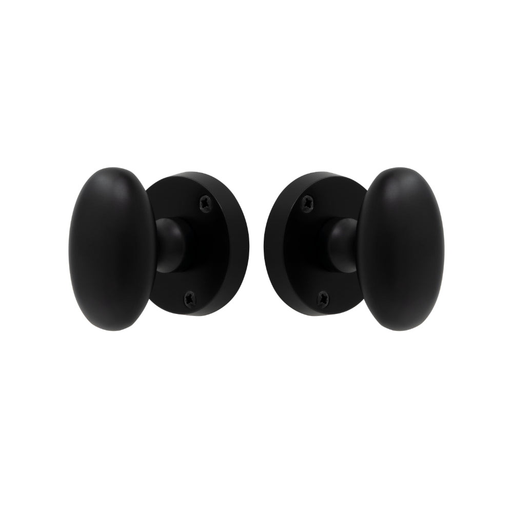 Knob Latch Oval in Matt Black