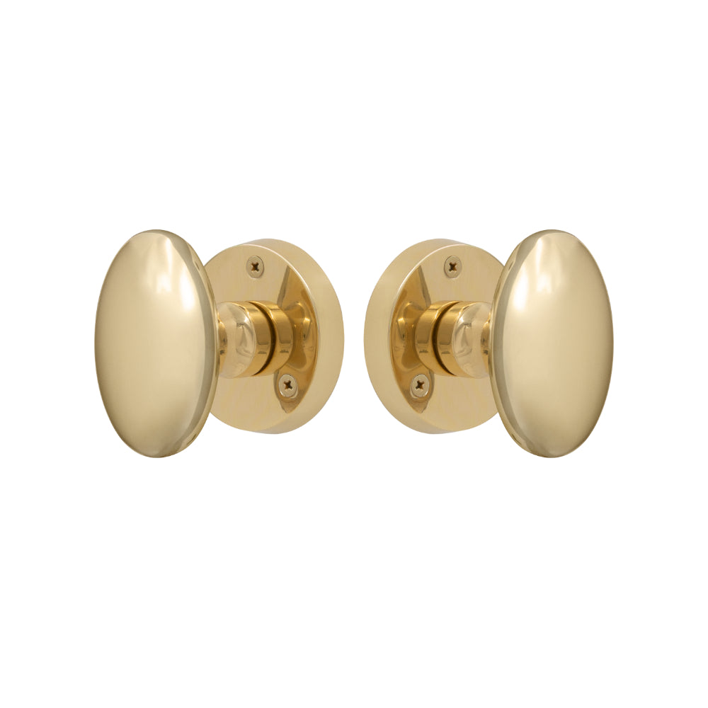 Knob Latch Oval in Polished Brass