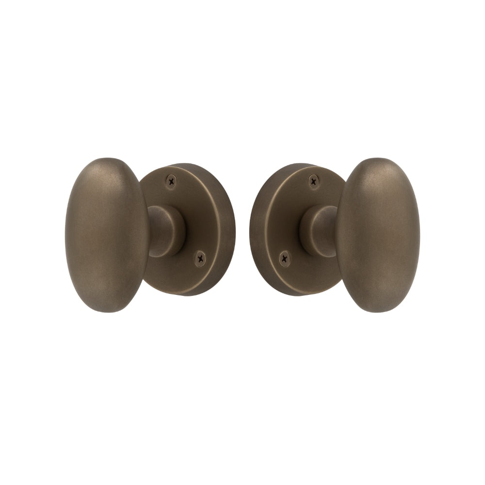 Knob Latch Oval in Roman Brass
