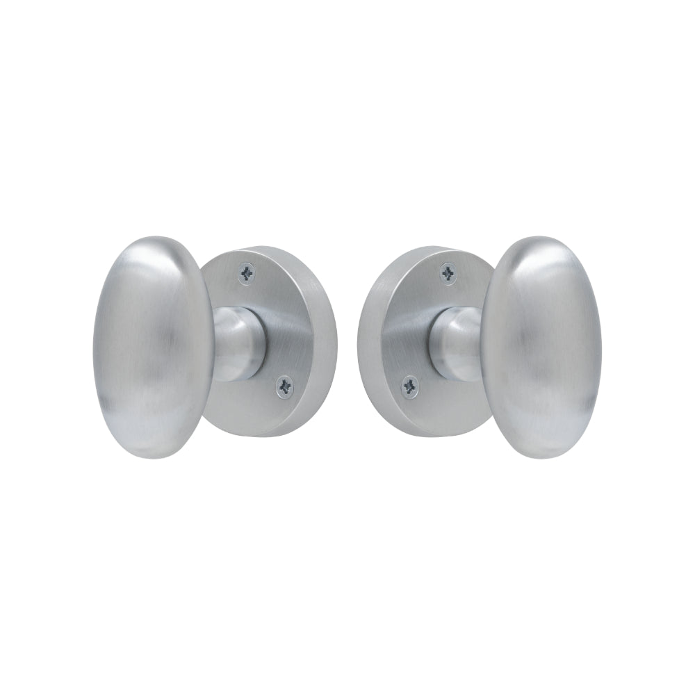 Knob Latch Oval in Satin Chrome