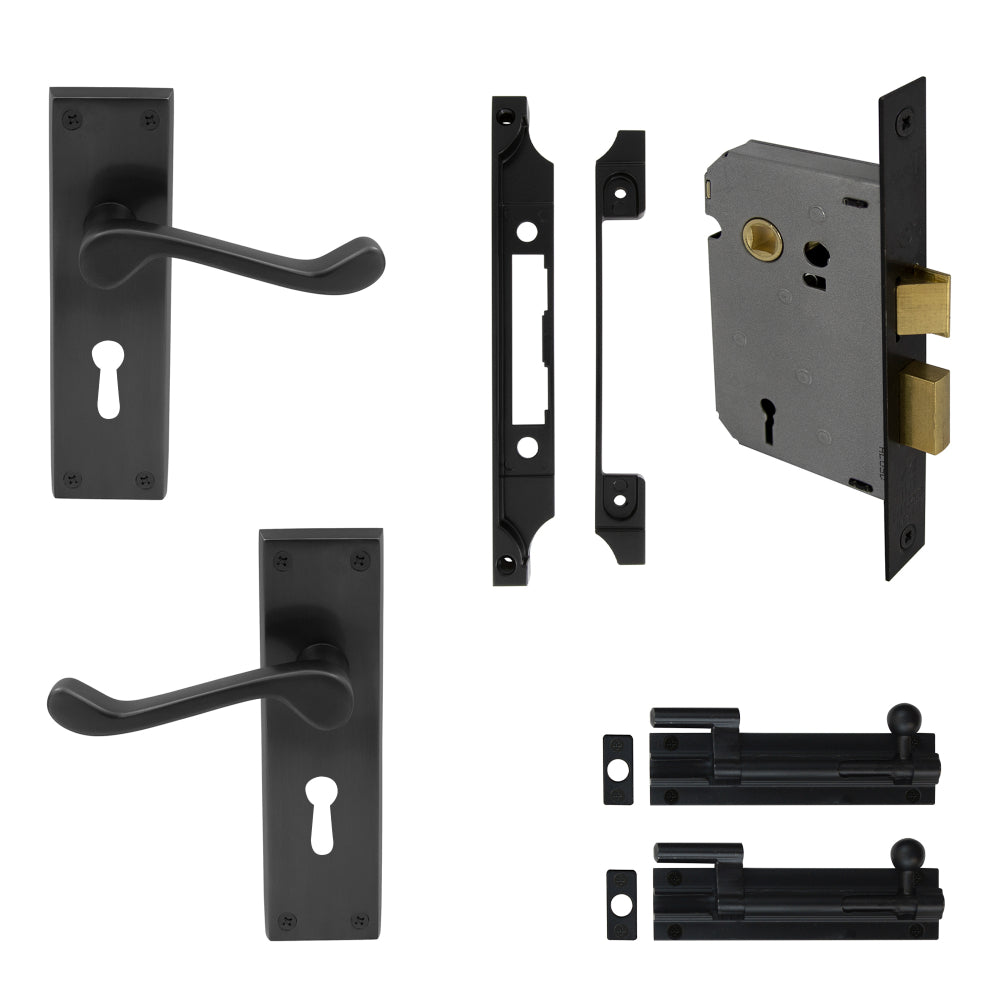 French Door Kit (7005+1107+1109+2x 5213) in Matt Black