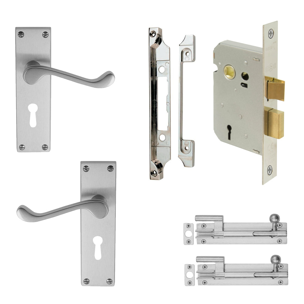 French Door Kit (7005+1107+1109+2x 5213) in Satin Chrome