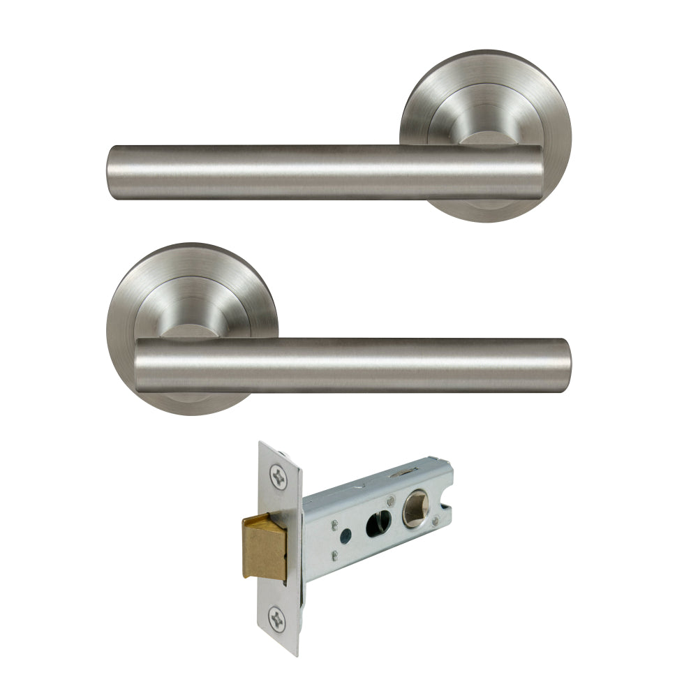 Charleston Round Rose Passage Set in Brushed Nickel