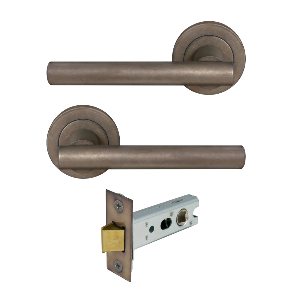 Charleston Round Rose Passage Set in Natural Bronze