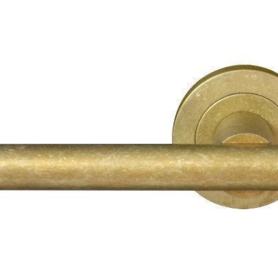 Charleston Round Rose Passage Set in Rumbled Brass