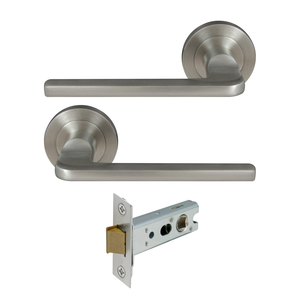 Chalet Round Rose Passage Set in Brushed Nickel