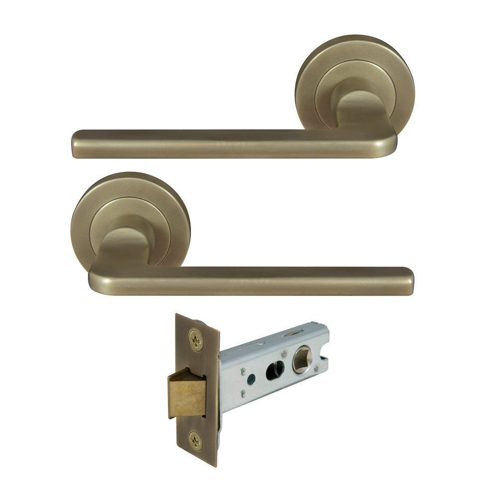 Chalet Round Rose Passage Set in Roman Brass