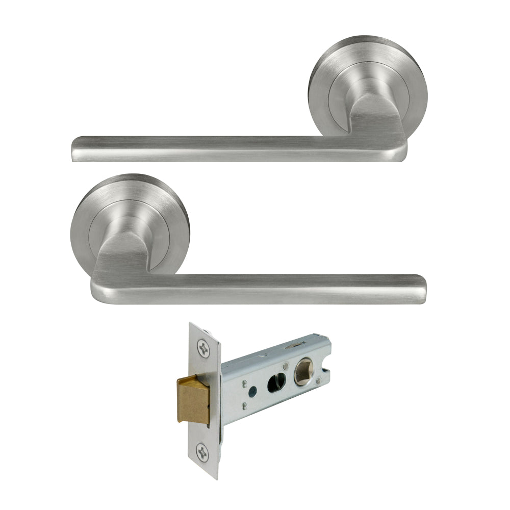 Chalet Round Rose Passage Set in Satin Chrome
