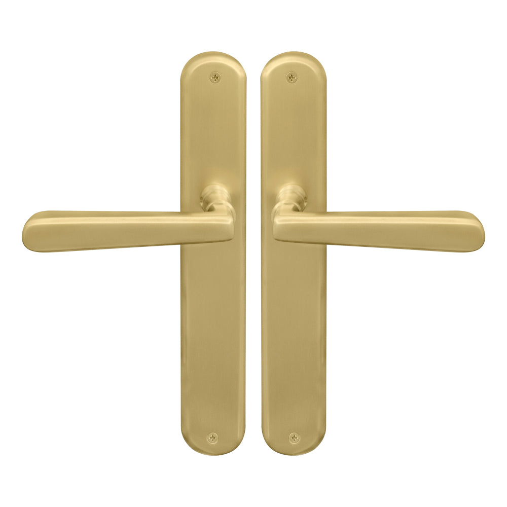 Villa Oval Longplate in Matt Satin Brass