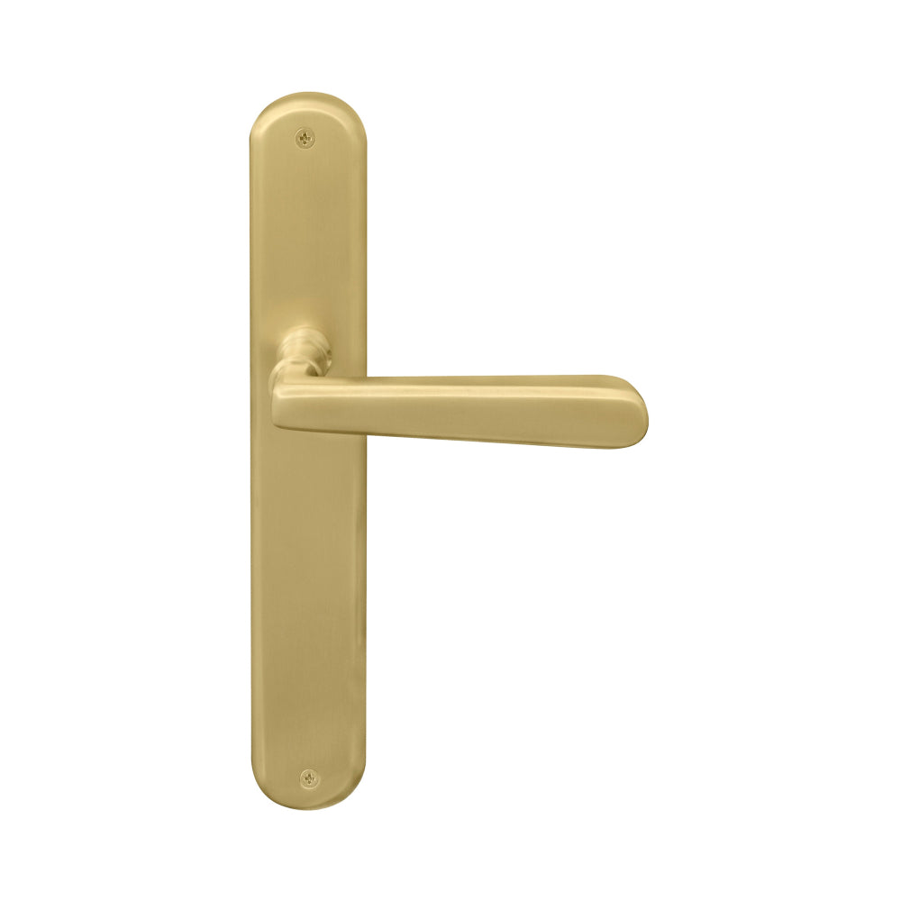 Villa Oval Longplate Std Keyhole in Matt Satin Brass
