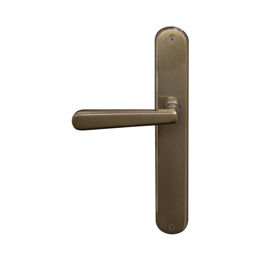 Villa Longplate Oval Dummy Lever - RH in Antique Bronze