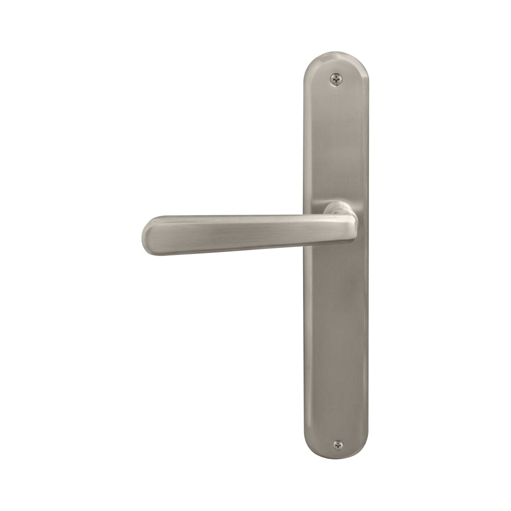 Villa Longplate Oval Dummy Lever - RH in Brushed Nickel