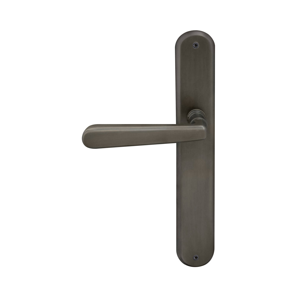 Villa Longplate Oval Dummy Lever - RH in Dark Roman Brass