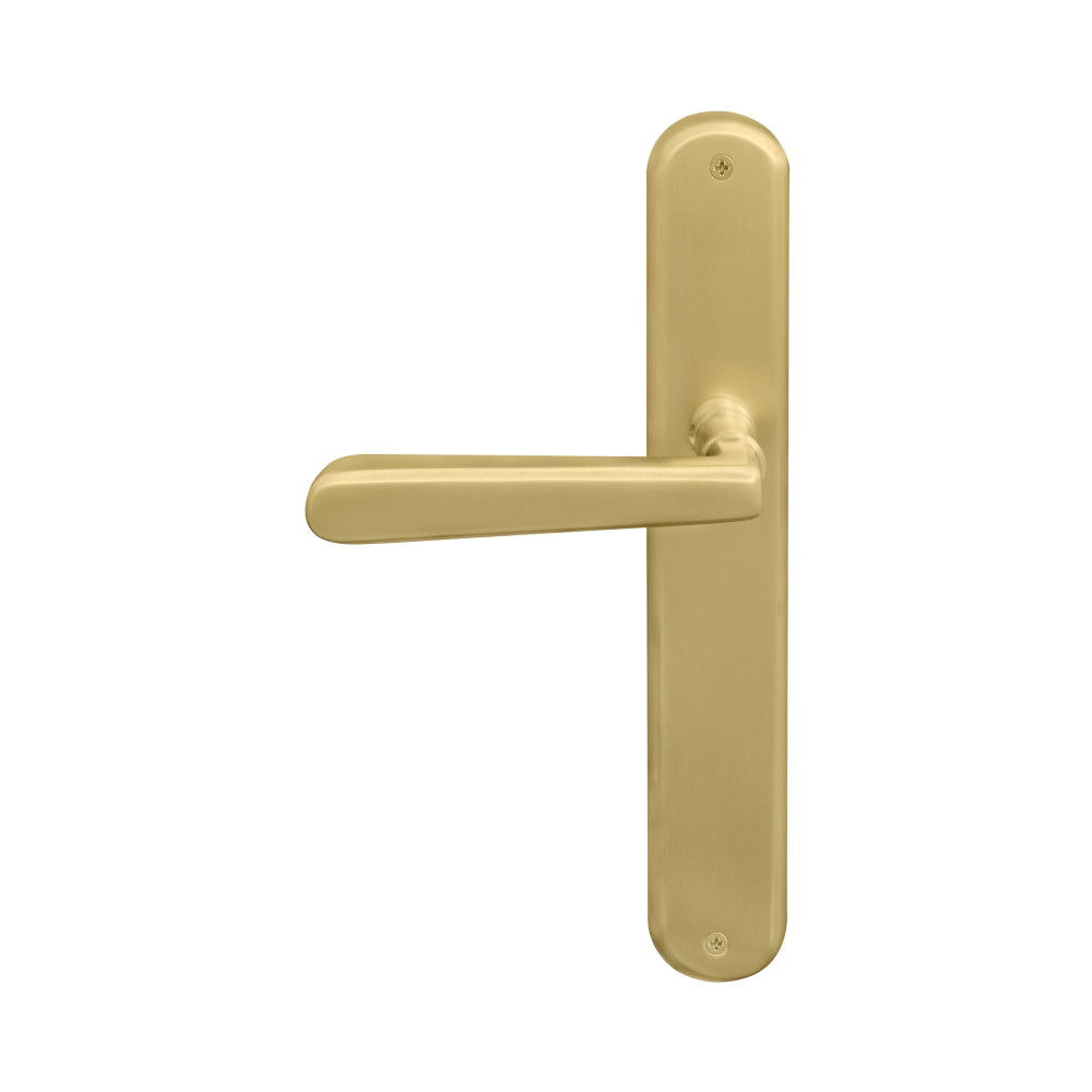 Villa Longplate Oval Dummy Lever - RH in Matt Satin Brass