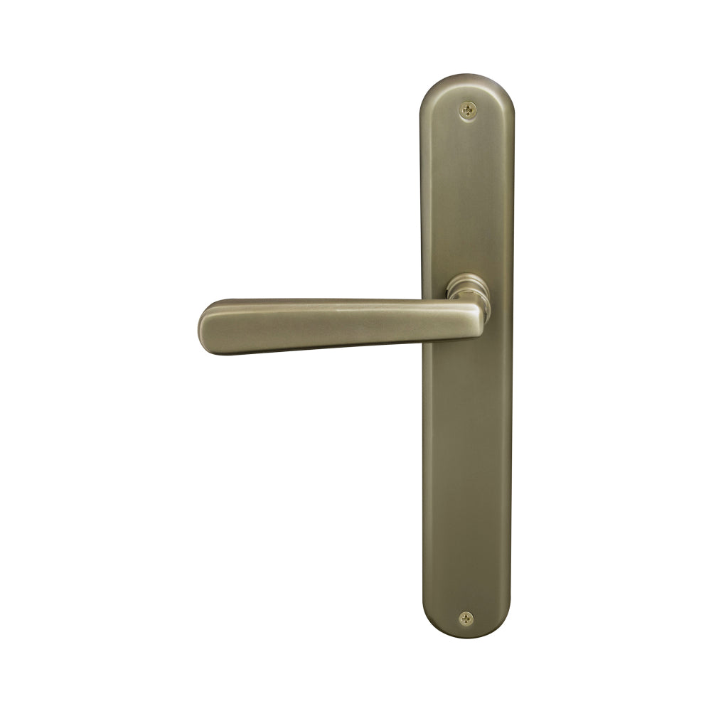 Villa Longplate Oval Dummy Lever - RH in Roman Brass