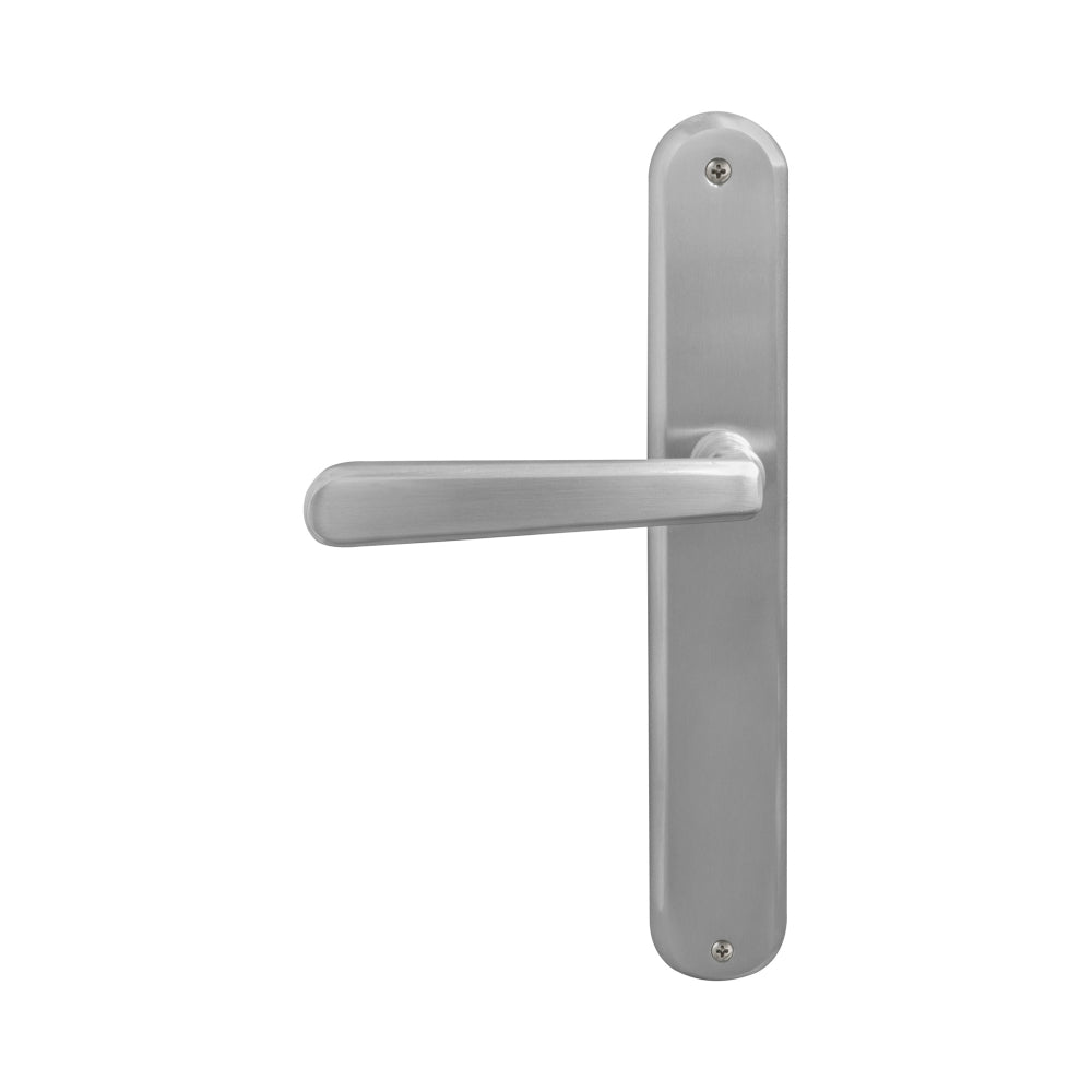 Villa Longplate Oval Dummy Lever - RH in Satin Chrome