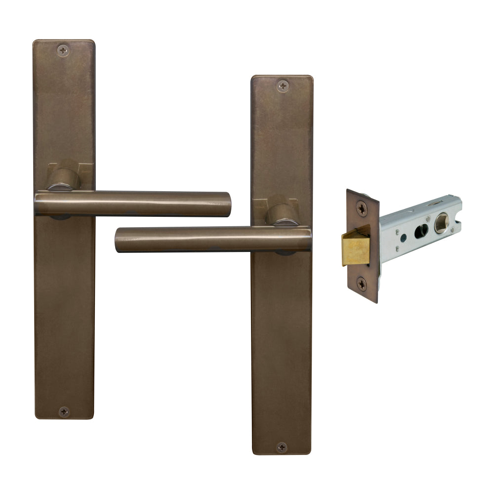 Charleston Longplate Square Passage Set in Antique Bronze