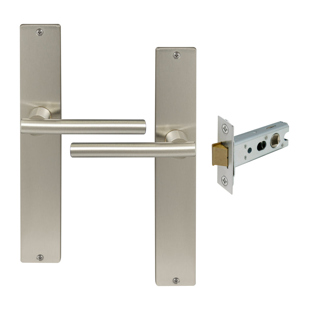 Charleston Longplate Square Passage Set in Brushed Nickel