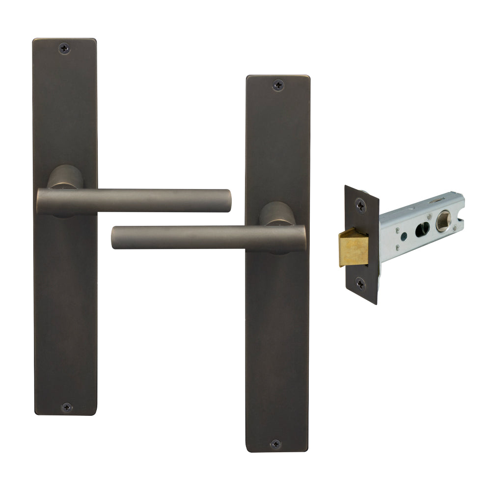 Charleston Longplate Square Passage Set in Dark Roman Brass