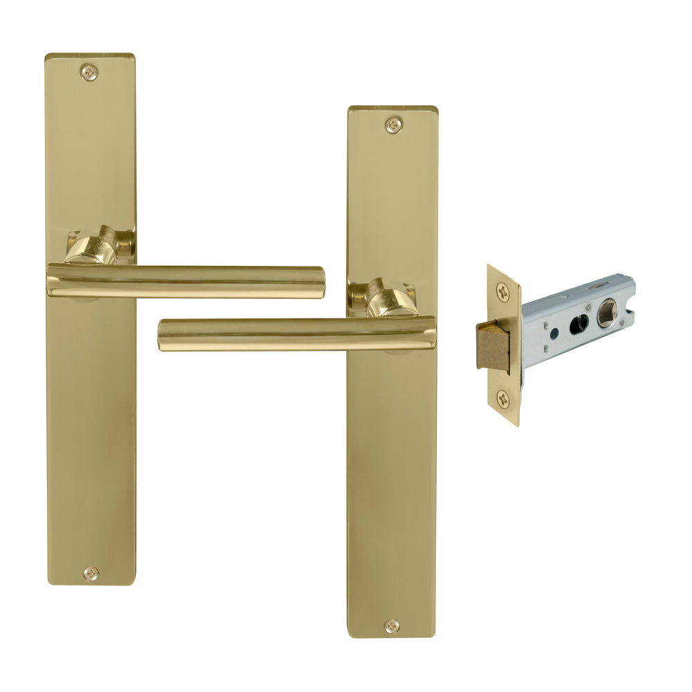 Charleston Longplate Square Passage Set in Polished Brass