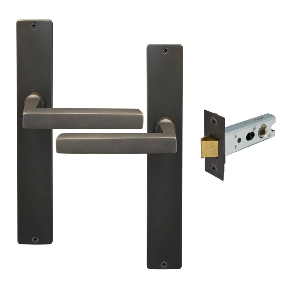 Federal Longplate Square Passage Set in Dark Roman Brass
