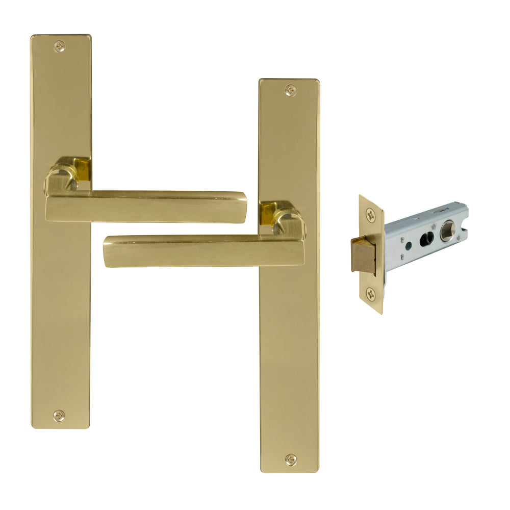 Federal Longplate Square Passage Set in Polished Brass