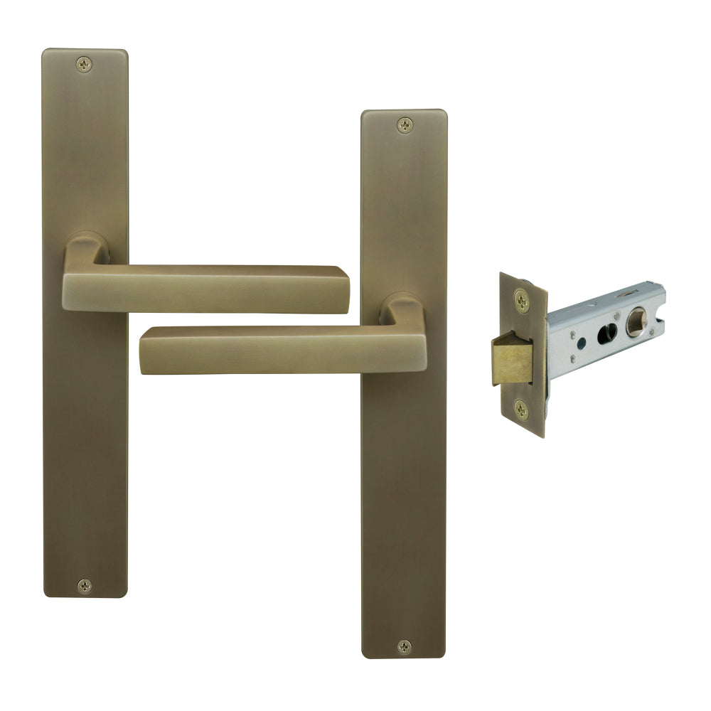 Federal Longplate Square Passage Set in Roman Brass